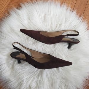 Brown Suede Slingback Bruno Magli Heels